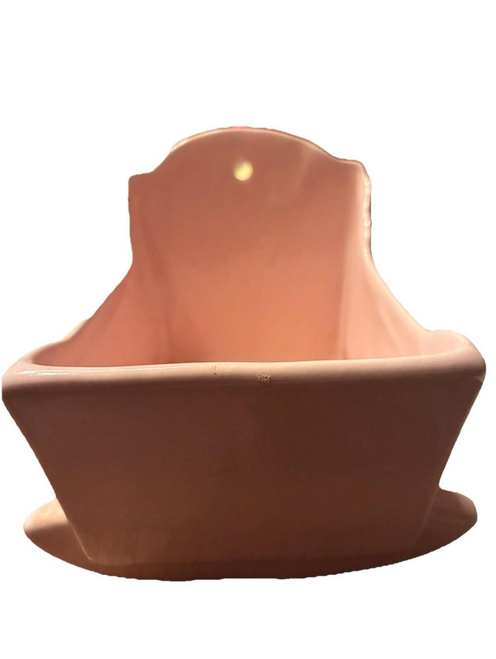 Haeger Pink Baby Cradle Planter Wall Pocket Baby Shower Nursery Decor Vntg USA